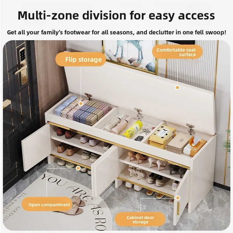 shoe change stool household light luxury door stool entry shoe stool can sit shoe cabinet soft bag seat stool integrated storage