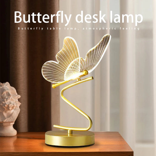 Modern Nordic LED Butterfly Table Lamp, 3-color