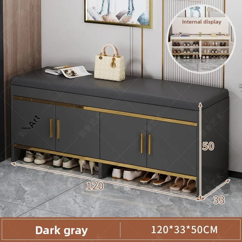 shoe change stool household light luxury door stool entry shoe stool can sit shoe cabinet soft bag seat stool integrated storage
