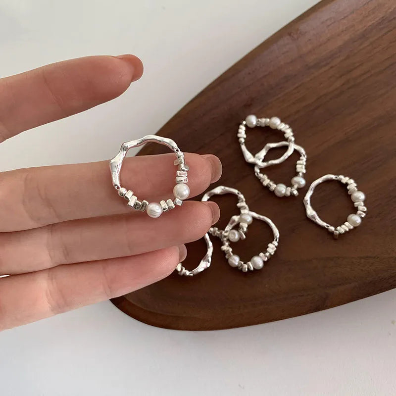New Korean Adjustable Rings For Women Imitation Pearl Women Ring Fine Bridal Jewelry Finger Ring Jewelry Gifts