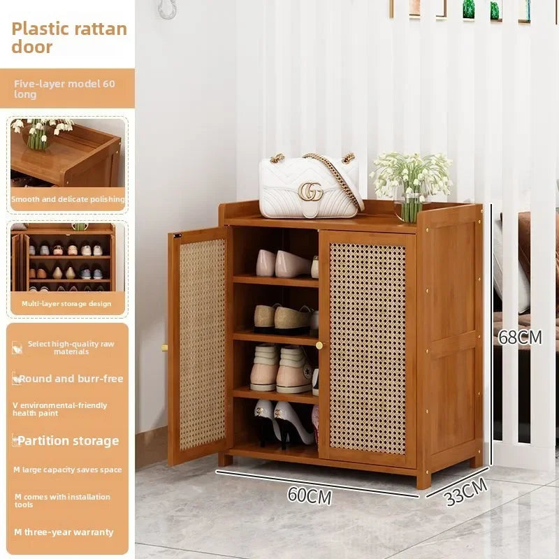 Home shoe cabinet multi-layer large-capacity shoe rack dustproof and breathable entrance storage cabinet