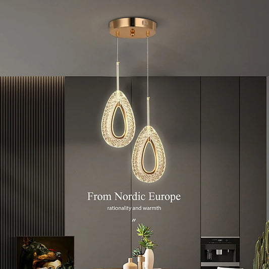 Nordic Luxury Double Headed Pendant Lamp Bedside Table High