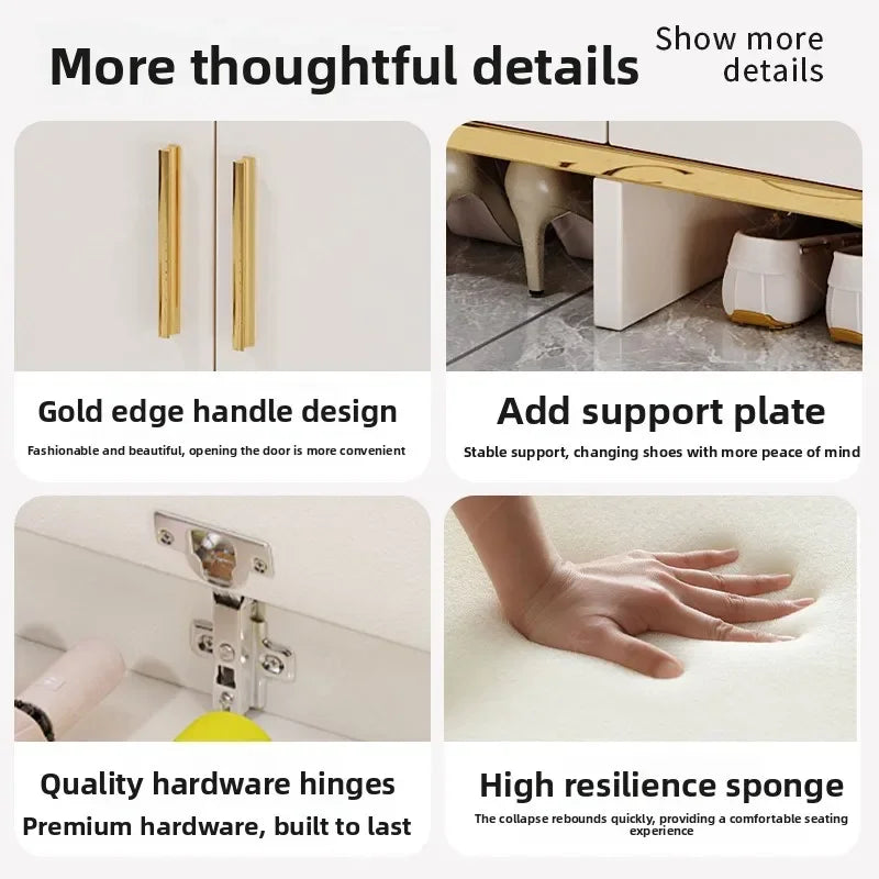 shoe change stool household light luxury door stool entry shoe stool can sit shoe cabinet soft bag seat stool integrated storage