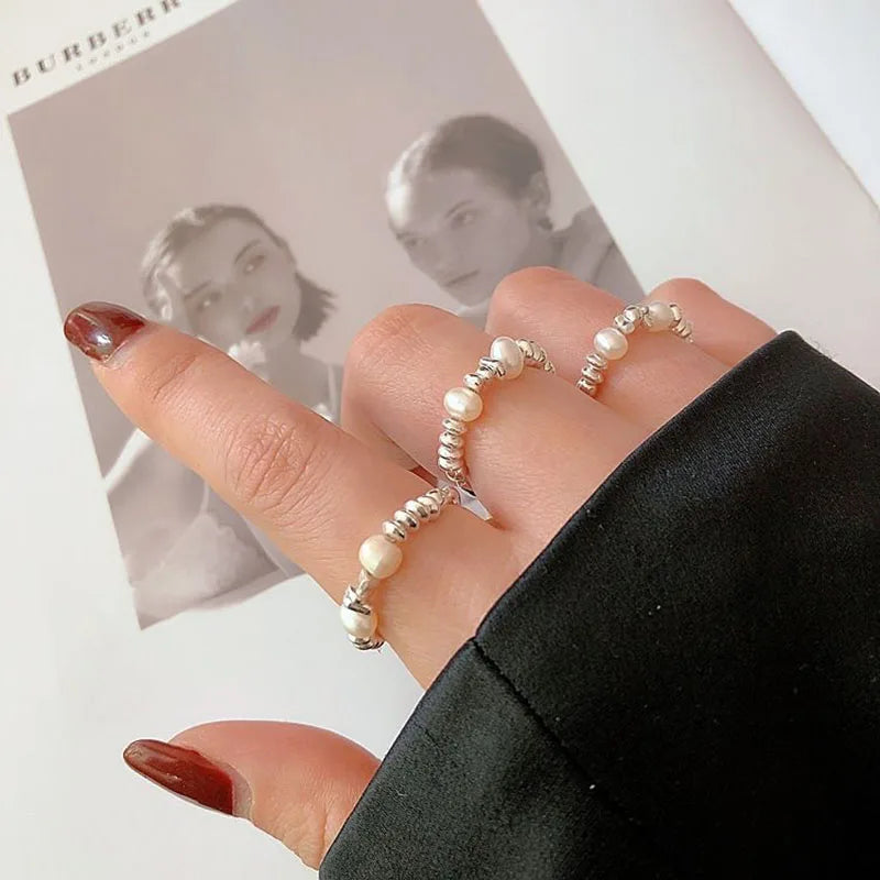 New Korean Adjustable Rings For Women Imitation Pearl Women Ring Fine Bridal Jewelry Finger Ring Jewelry Gifts