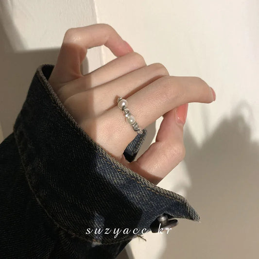 New Korean Adjustable Rings For Women Imitation Pearl Women Ring Fine Bridal Jewelry Finger Ring Jewelry Gifts
